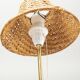 Boréns Boras Table Lamp Glass with Straw Shade Sweden 1960
