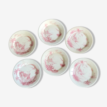 6 flat plates views of shabby pink orient