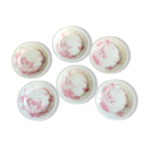 6 assiettes plates vues d’orient rose Shabby