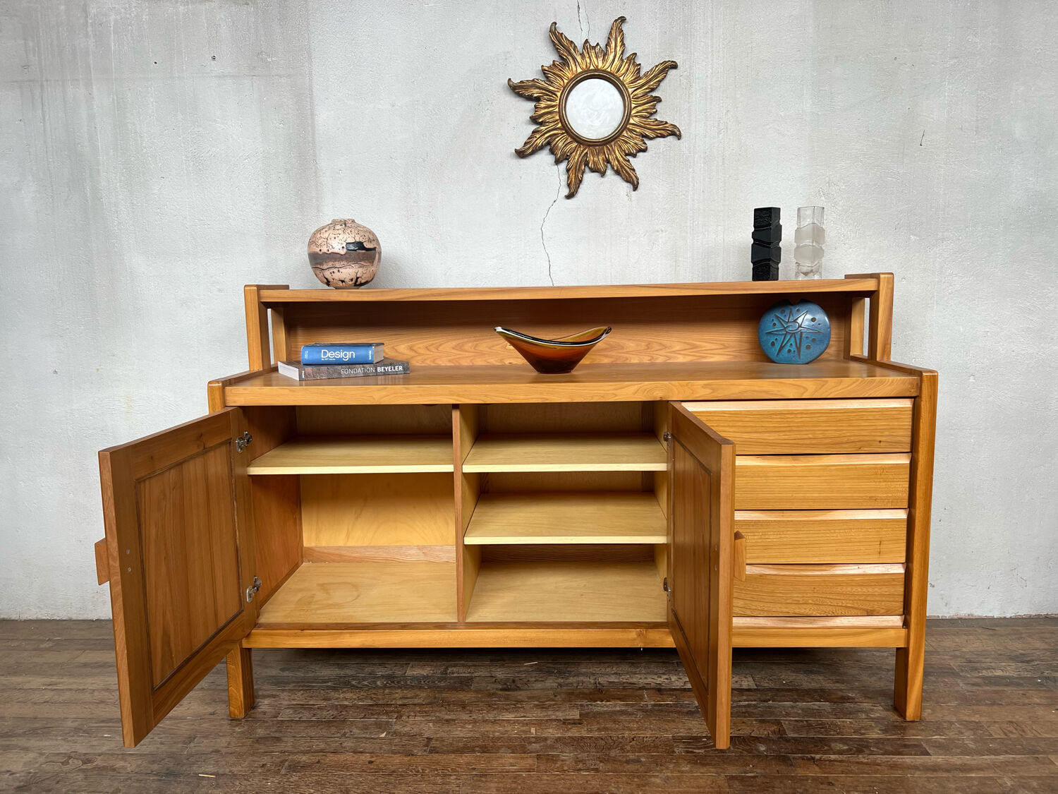 Elm 1970 brutalist sideboard