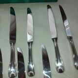 12 Silver Metal Ercuis Table Knives Box