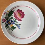 6 large old hollow plates in Sarreguemines earthenware