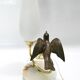 1940-50 perched bird lamp, alabaster, brass and regula
