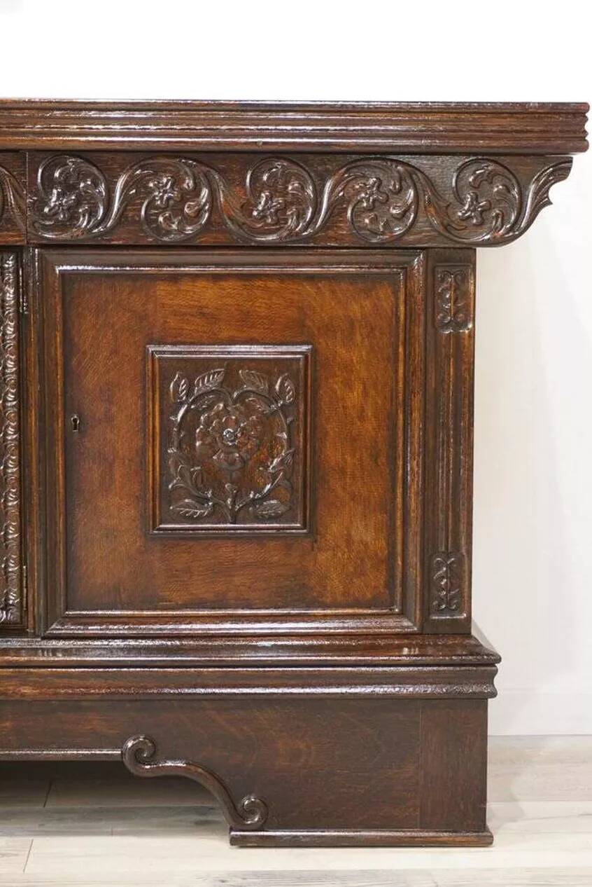 Brown oak sideboard, 1890s