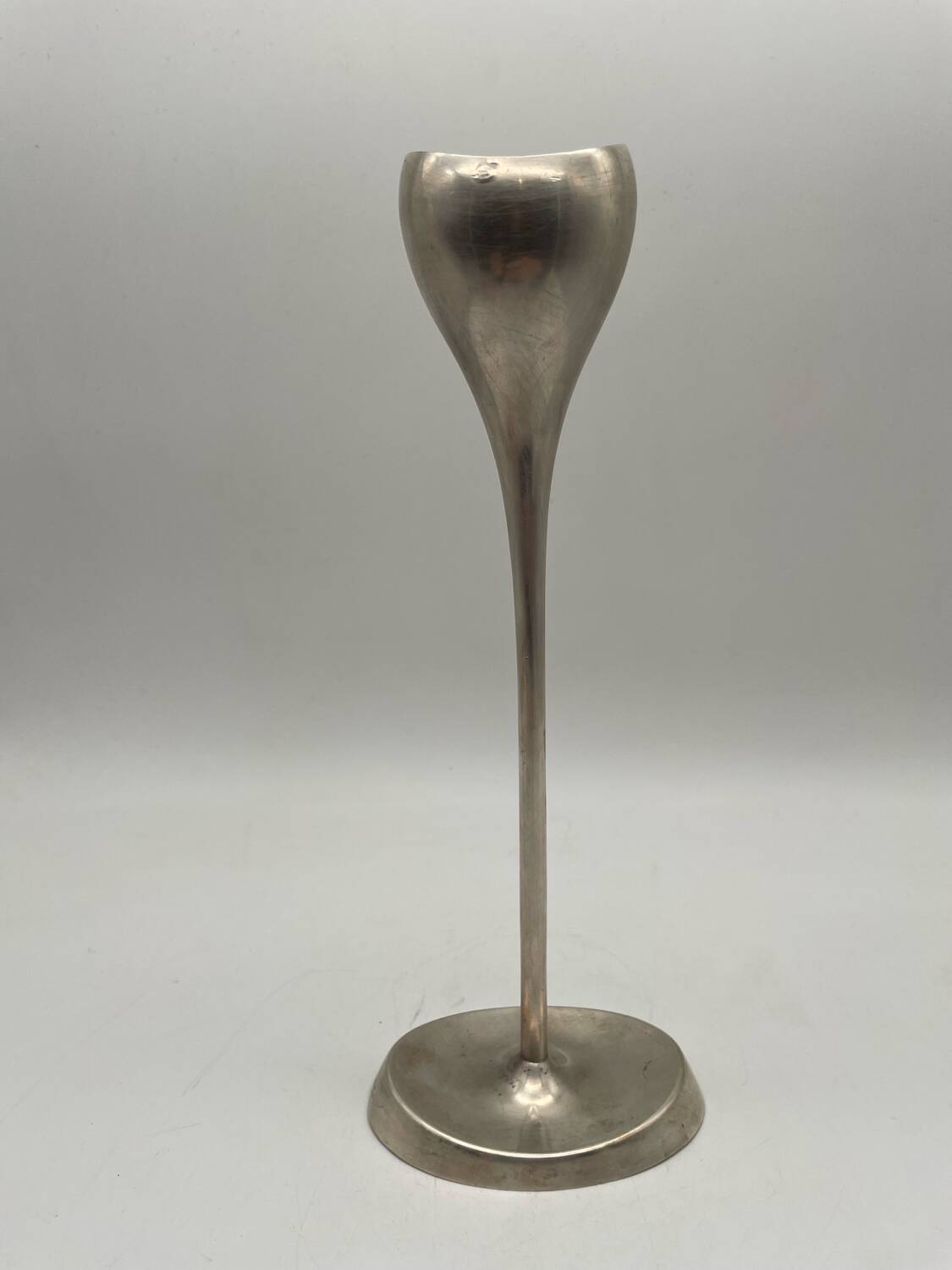 ABSA Danish Modernist Tulip Candle Holder in Silver Metal