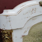 Old mirror white patinated fireplace top