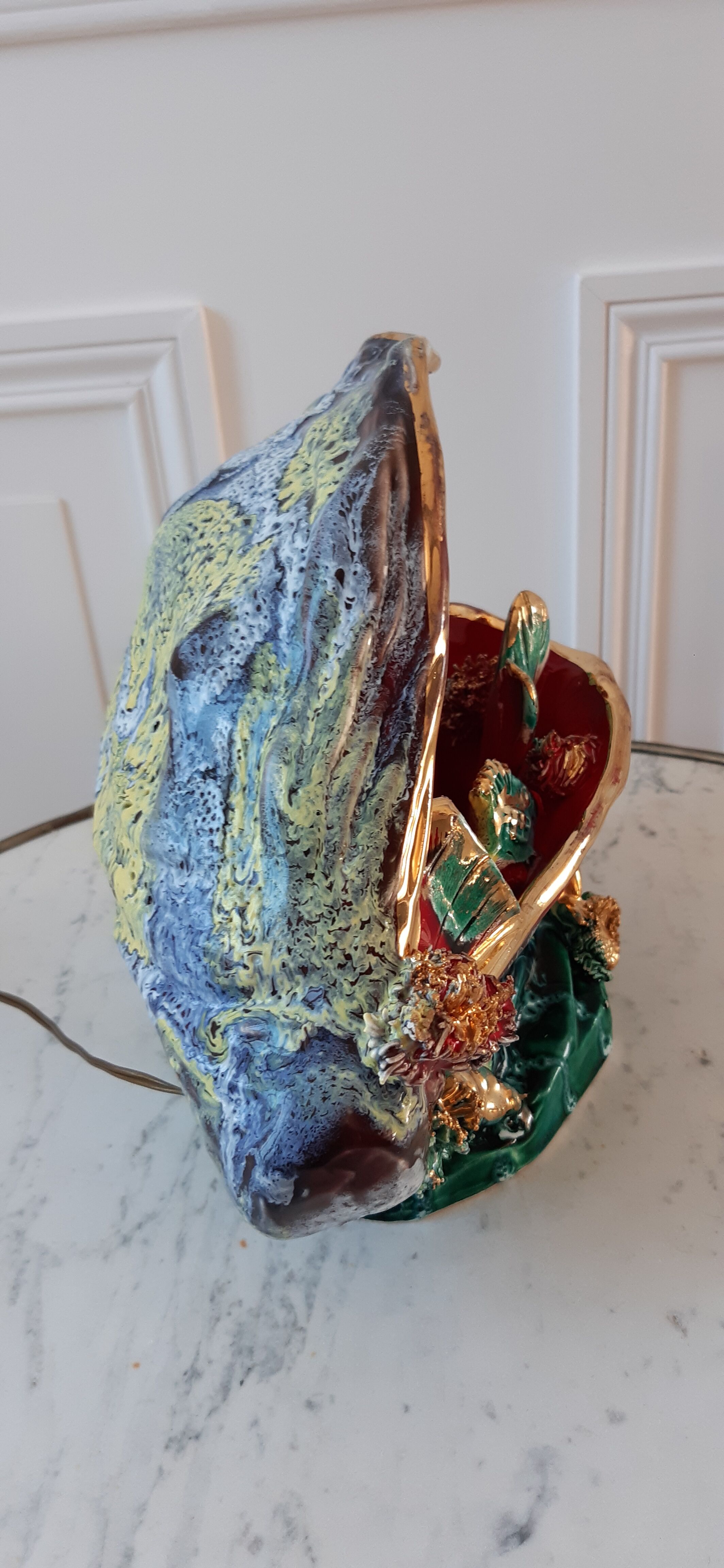 Shell lamp oysters Vallauris 70s