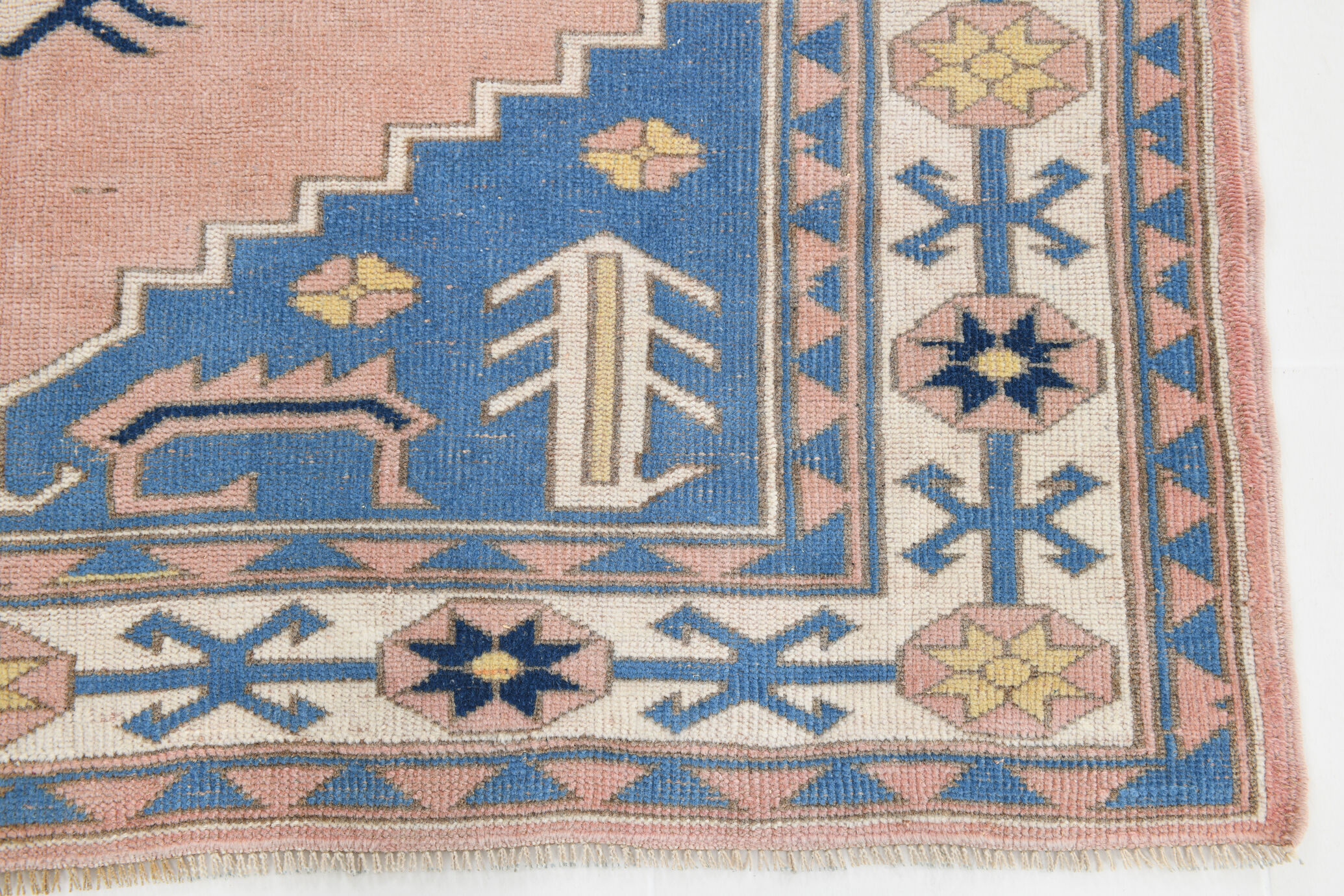 6x7 Pink & Blue Oushak Rug, 178x224Cm