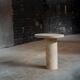 "Table d'appoint en travertin "Bold