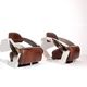 Pair of vintage lounge chairs Demon/Aviator in cognac leather and polished steel, Art Deco style.