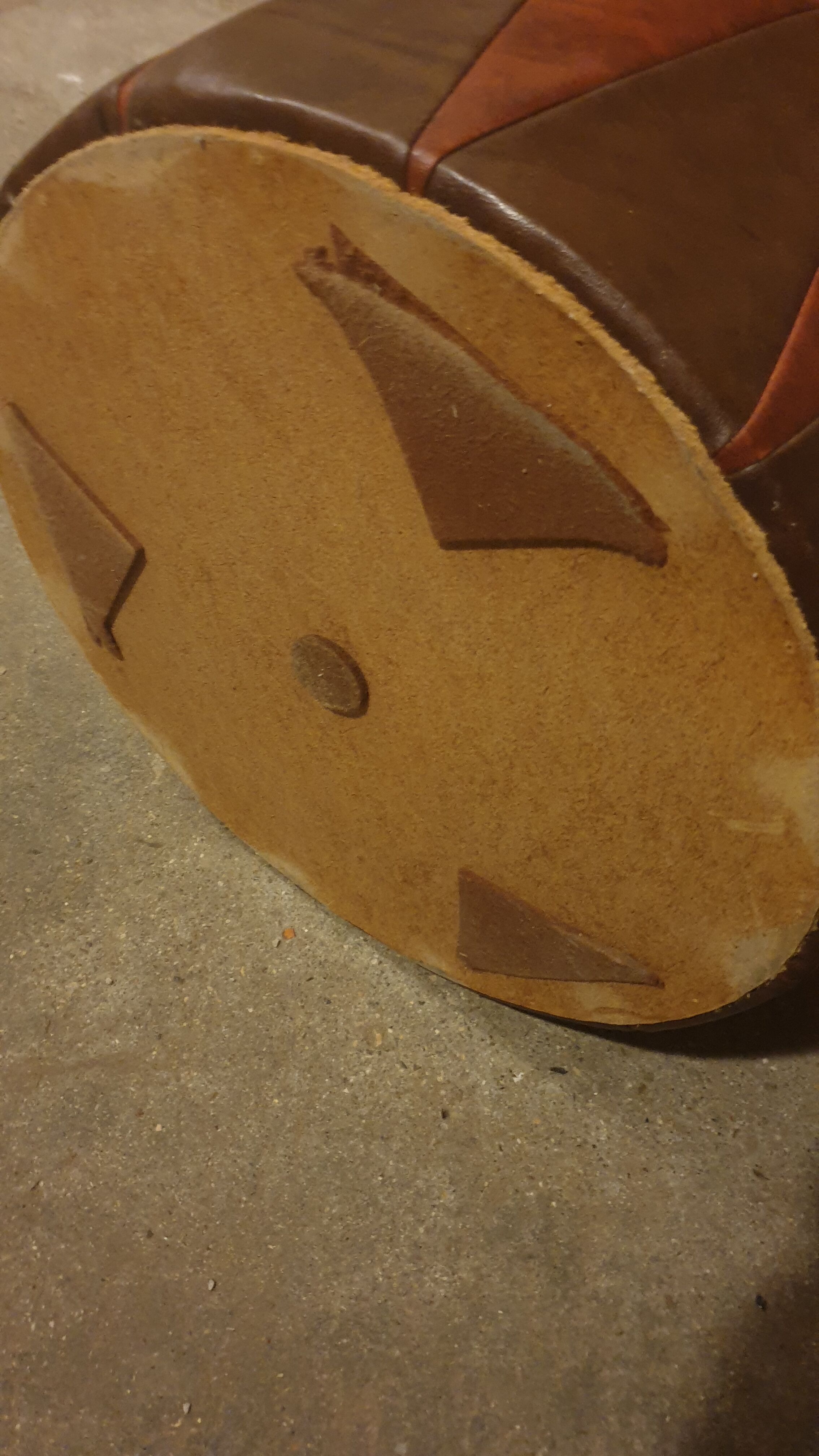 Vintage leather pouf