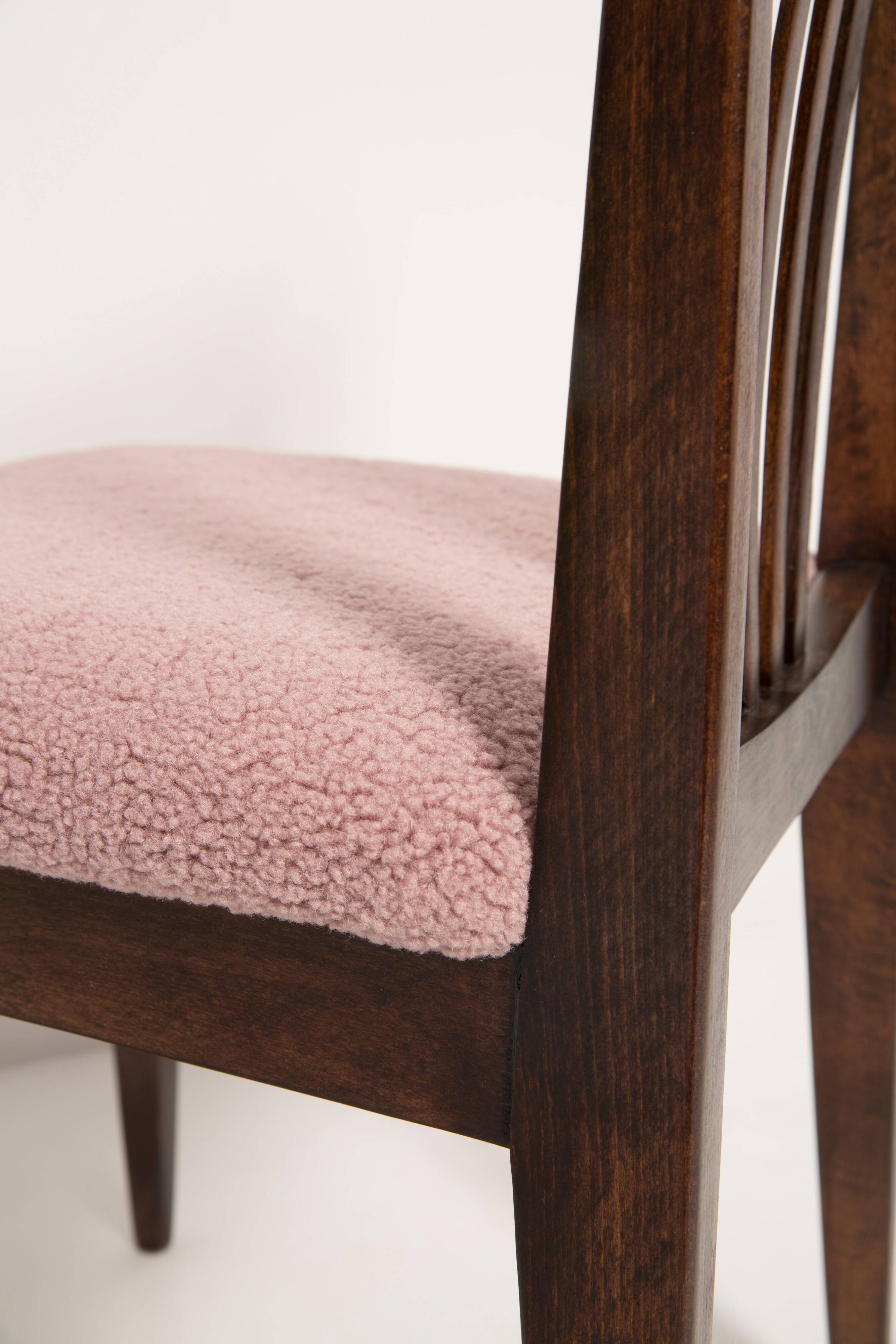 Blush Pink Bouclé Chair, Mid-Century Modern, designed by Mr. Zielinski, Europe, 1960s