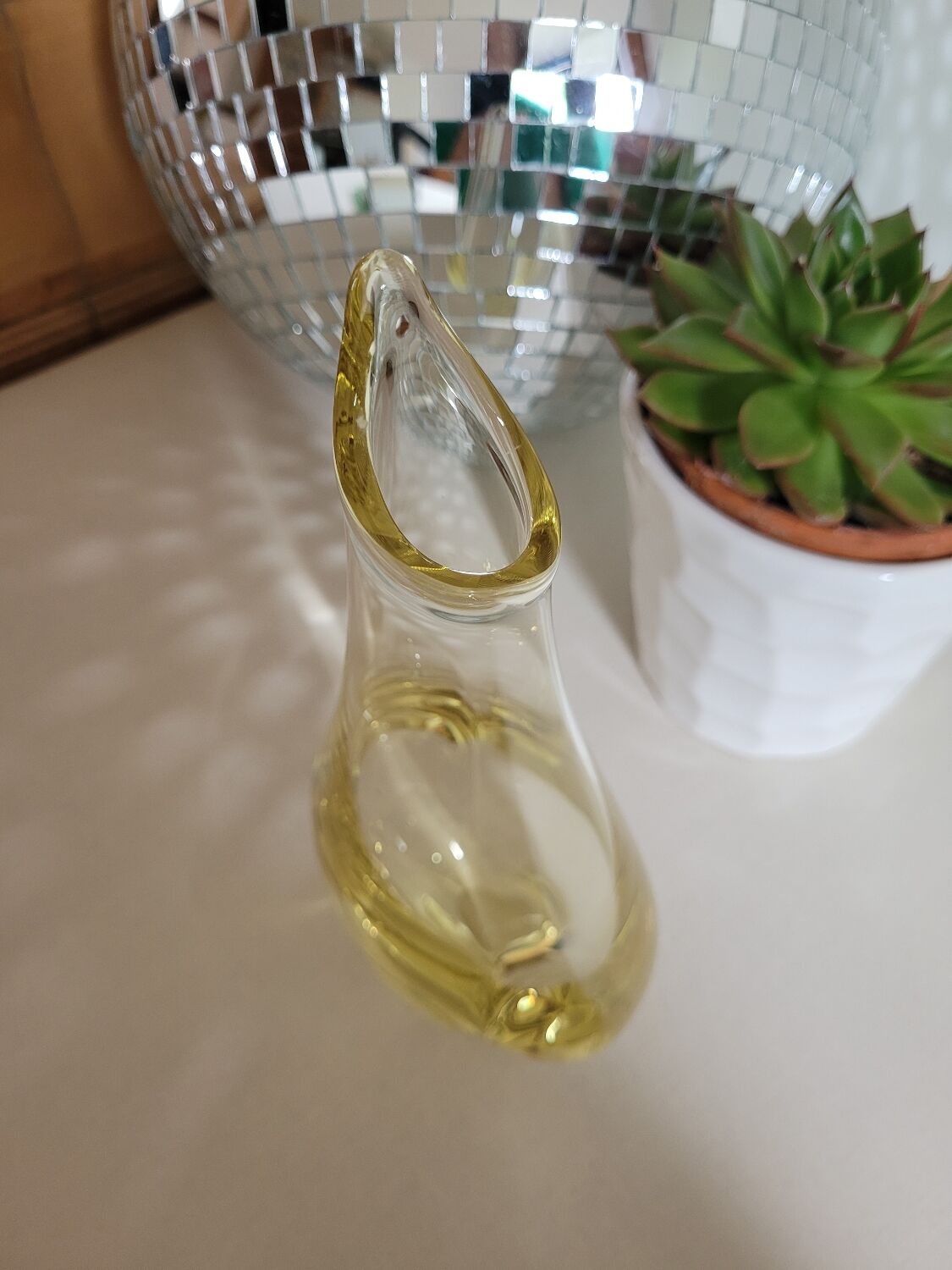 Citrine yellow crystal vase