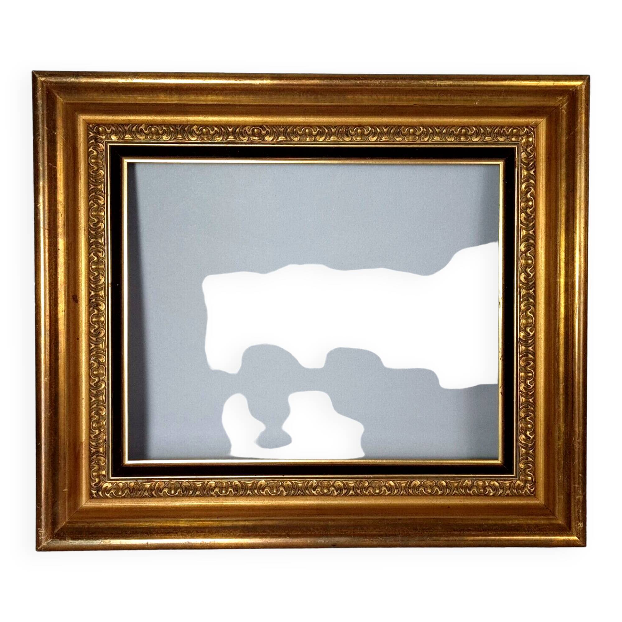 Frame hollow edges wood gilded stucco gold leaf foliage 41x33 or 45x37 cm SB187