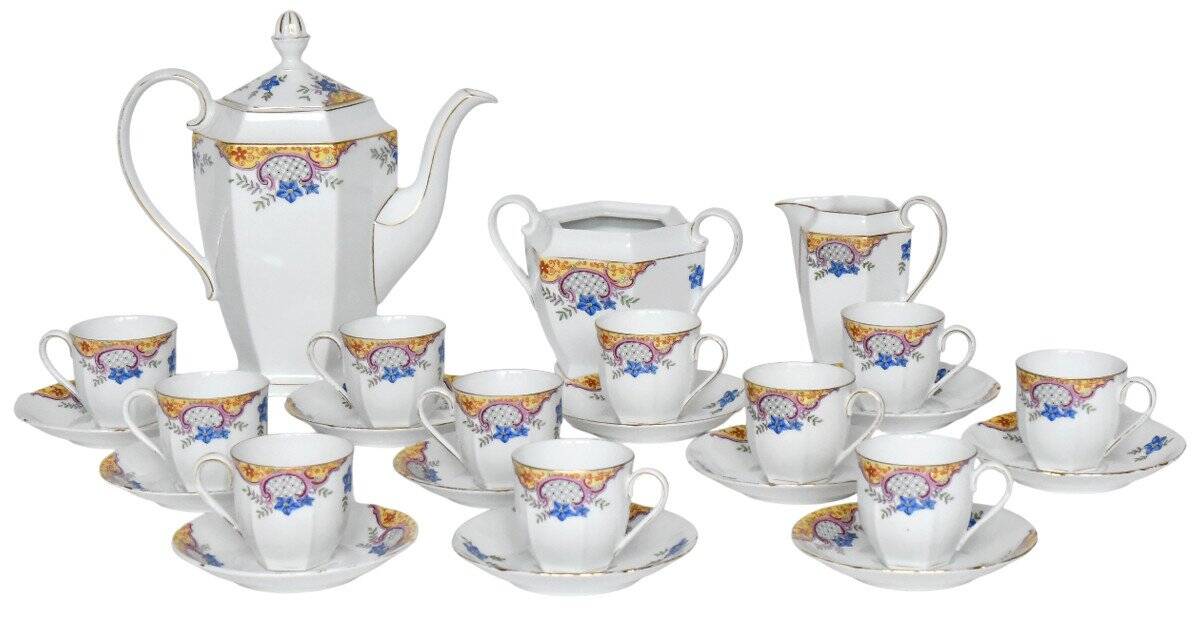 Vintage coffee service in porcelain by Epiag Czechoslovakia