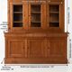 Louis Philippe style solid cherry wood buffet and display cabinet set.