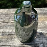 French ceramic dark green frog pitcher