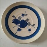 Rare assiette Gien modèle Guy – décor bleu peint à la main - fin 19ème