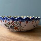 Hollow round dish in Rouen earthenware