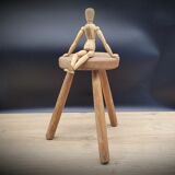 Cowherd stool tripod round solid wood