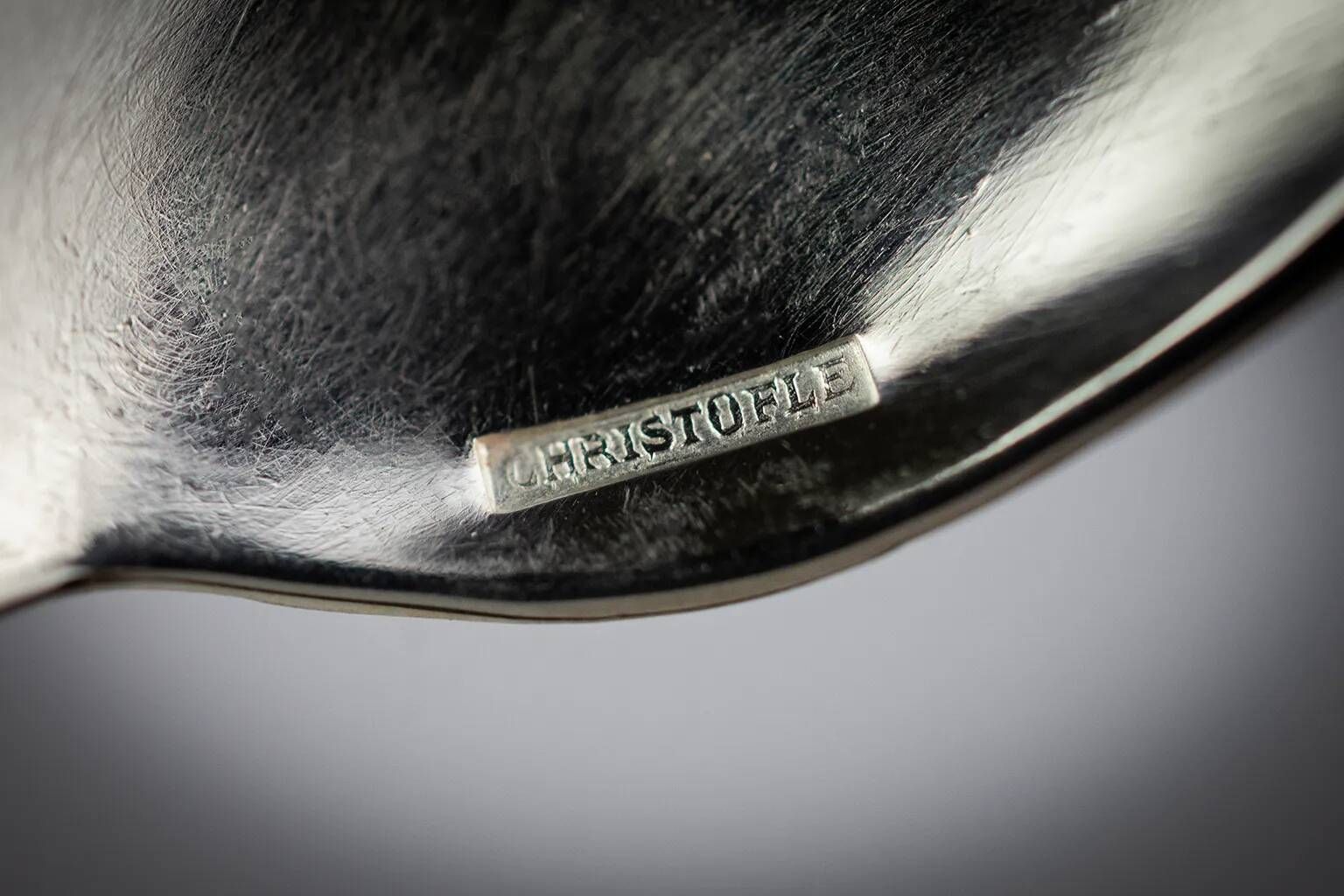 6 Christofle America espresso spoons in silver-plated metal, Luc Lanel