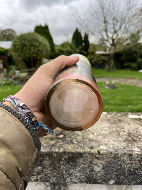 Vase Legras en verre émaillé décor de château