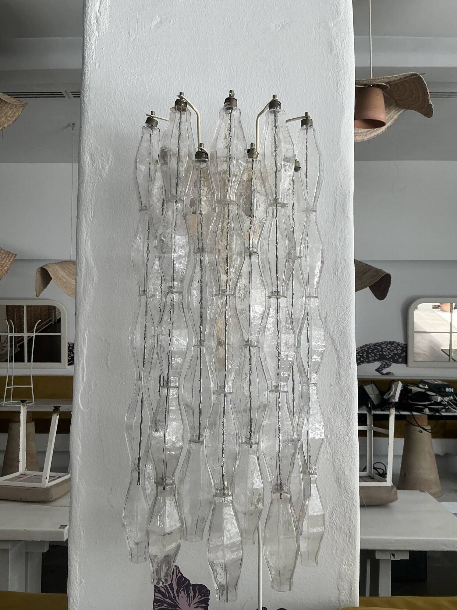 Pair of vintage Italian wall lights from the 60s by designer Carlo Scarpa.