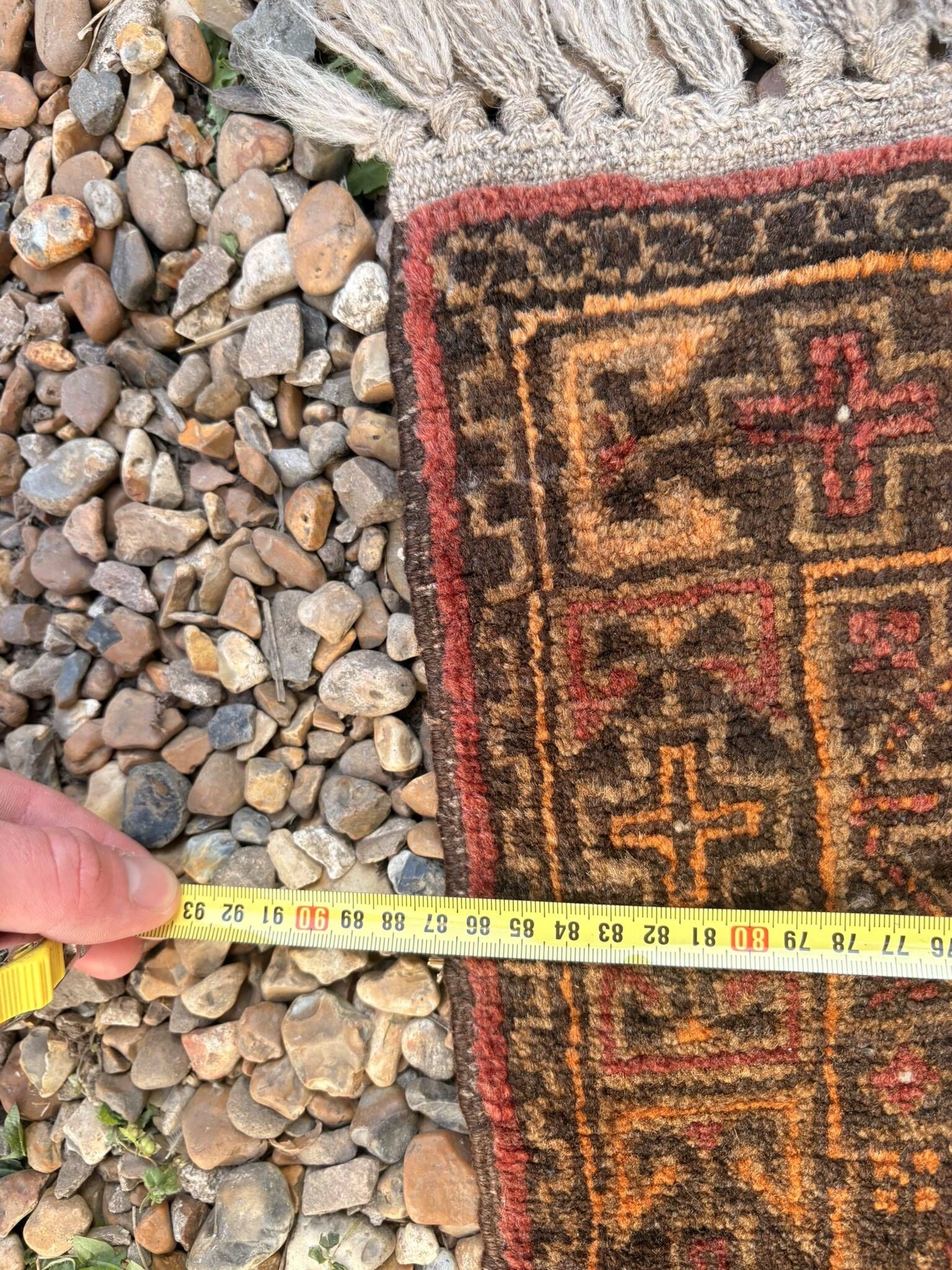 Vintage Hand-Knotted Wool Tribal Turkmen Chic Bohemian Star Rug