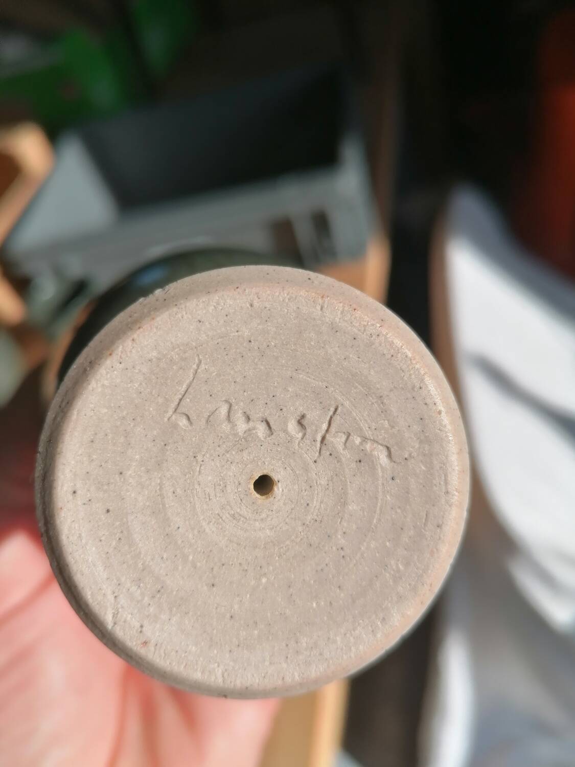 Original signed stoneware tumbler cups.