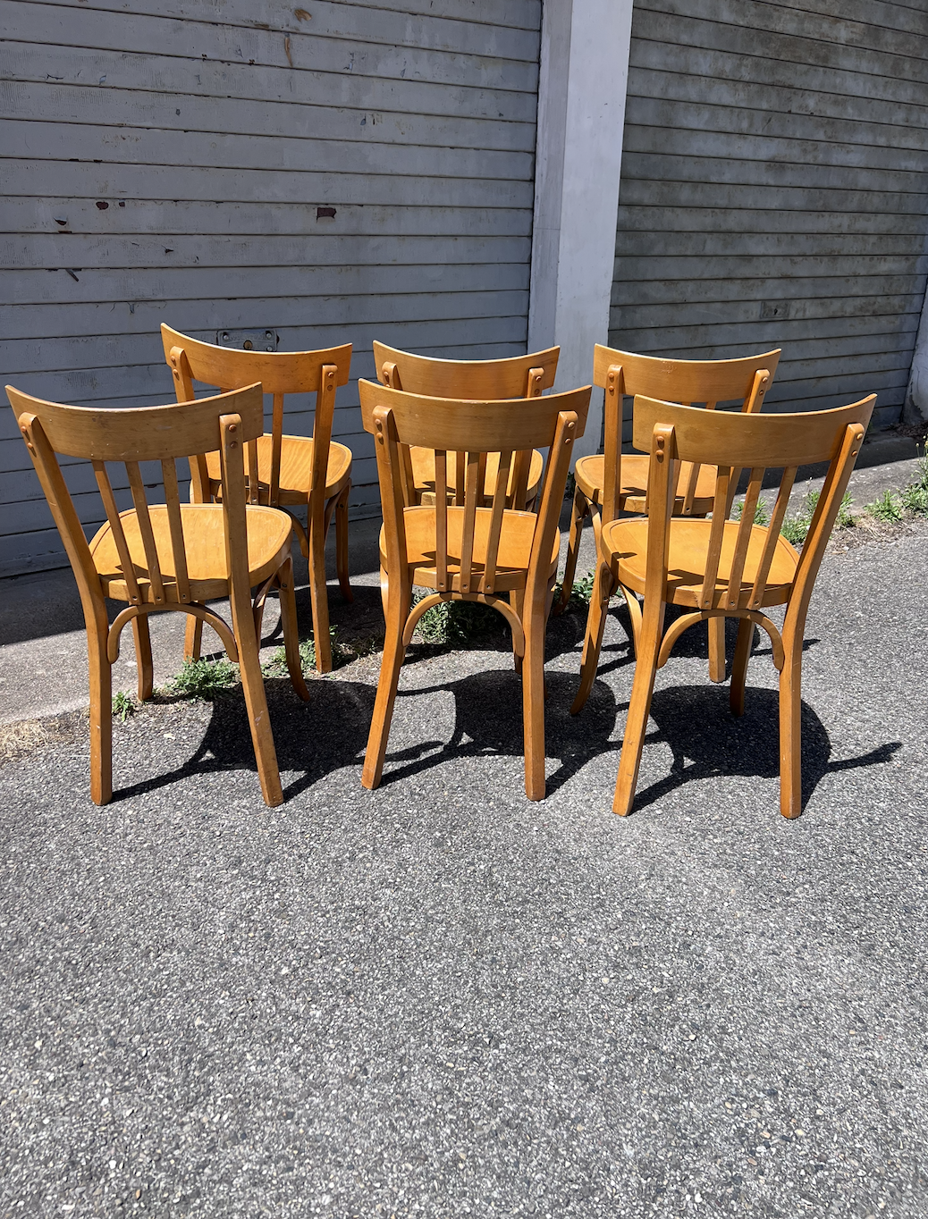 (Lot) 6 chaises Baumann bois clair