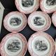 Set of 8 "Month" ceramic talking plates Digoin Sarreguemines