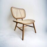 Chaise longue rétro en rotin / fauteuil / siège unique
