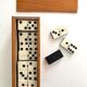 Old wood horn dominoes