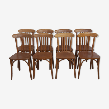 Lot de 8 chaises bistrot Luterma années 40