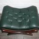 Tabouret ottoman chesterfield en cuir capitonné