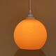Suspension lamp Space Age 1970 vintage globe ball in orange opaline glass ceiling light chandelier
