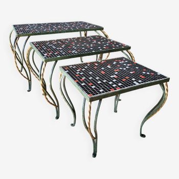 Vintage wrought iron nesting tables 60'70'