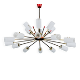 Large Mid-Century 18 arms chandelier in the manner of Arredoluce. Italy 195