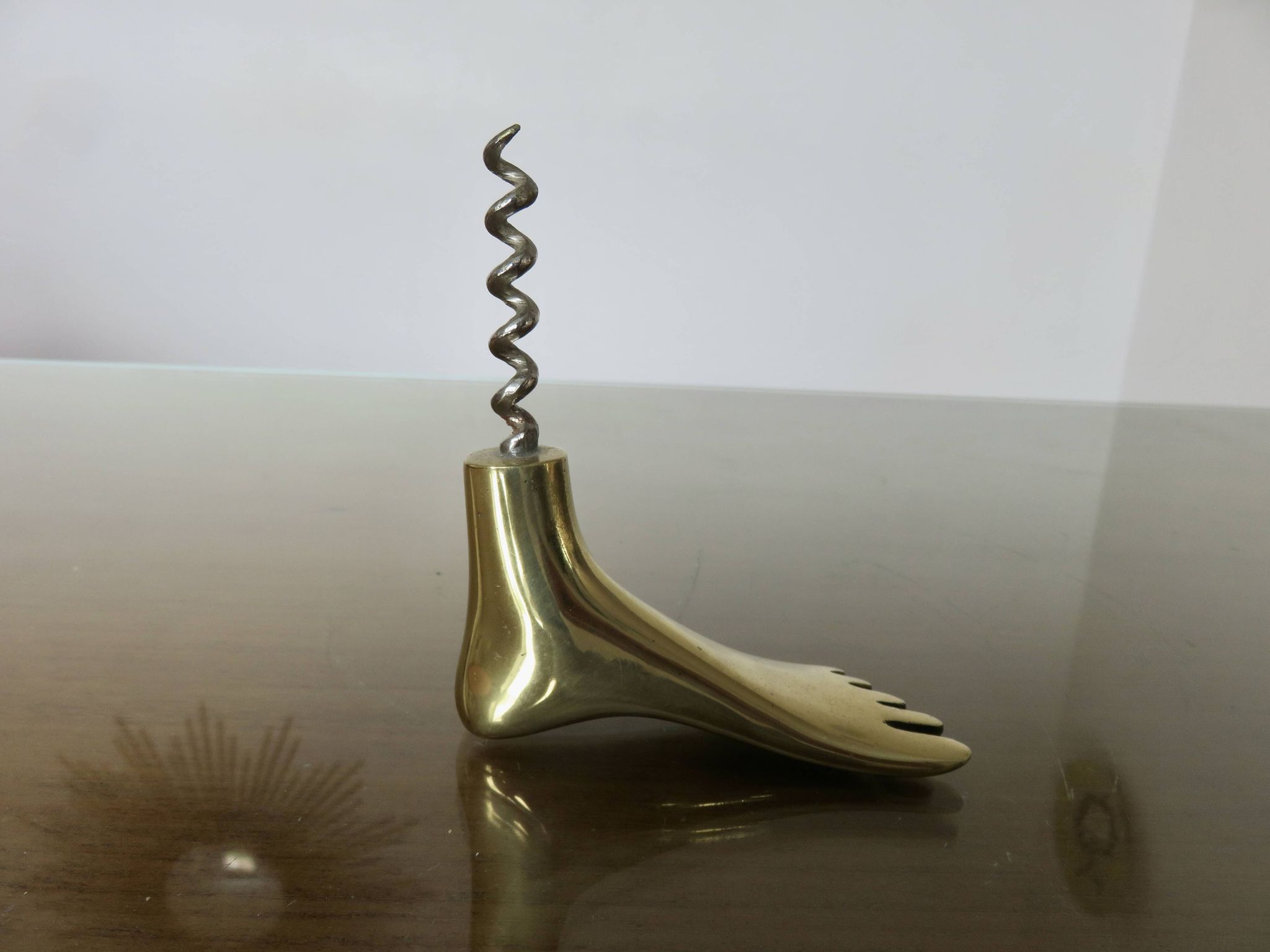 Carl Aubock, signed, necessary bar in gilded brass, Austria, 1950