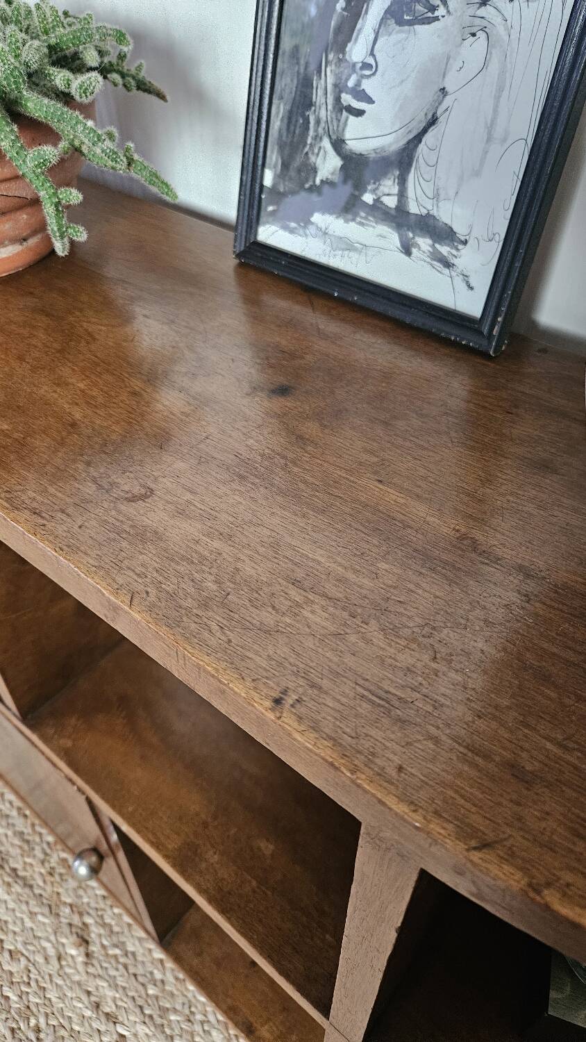 Low walnut Art Deco furniture