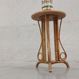 Bamboo and rattan pedestal table