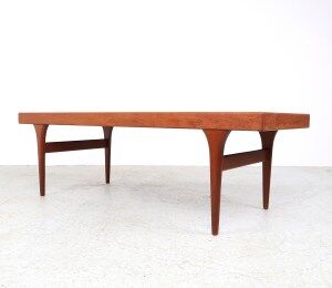 Vintage teak coffee table with blue tiles by Johannes Andersen, Silkeborg 1960s