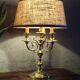 Antique copper candlesticks, mounted as lamps