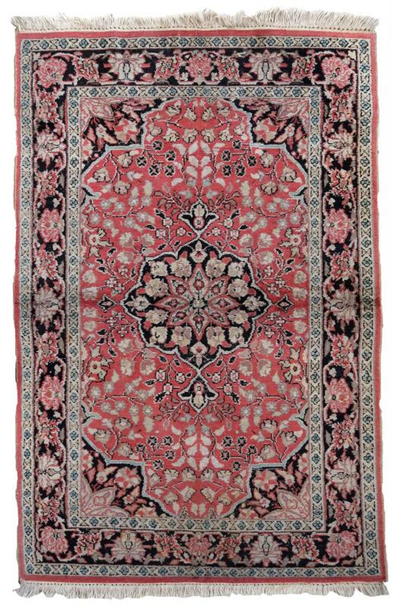 Tapis Tabriz Vintage Fait Main en Laine du Cachemire – 78 x 129 cm
