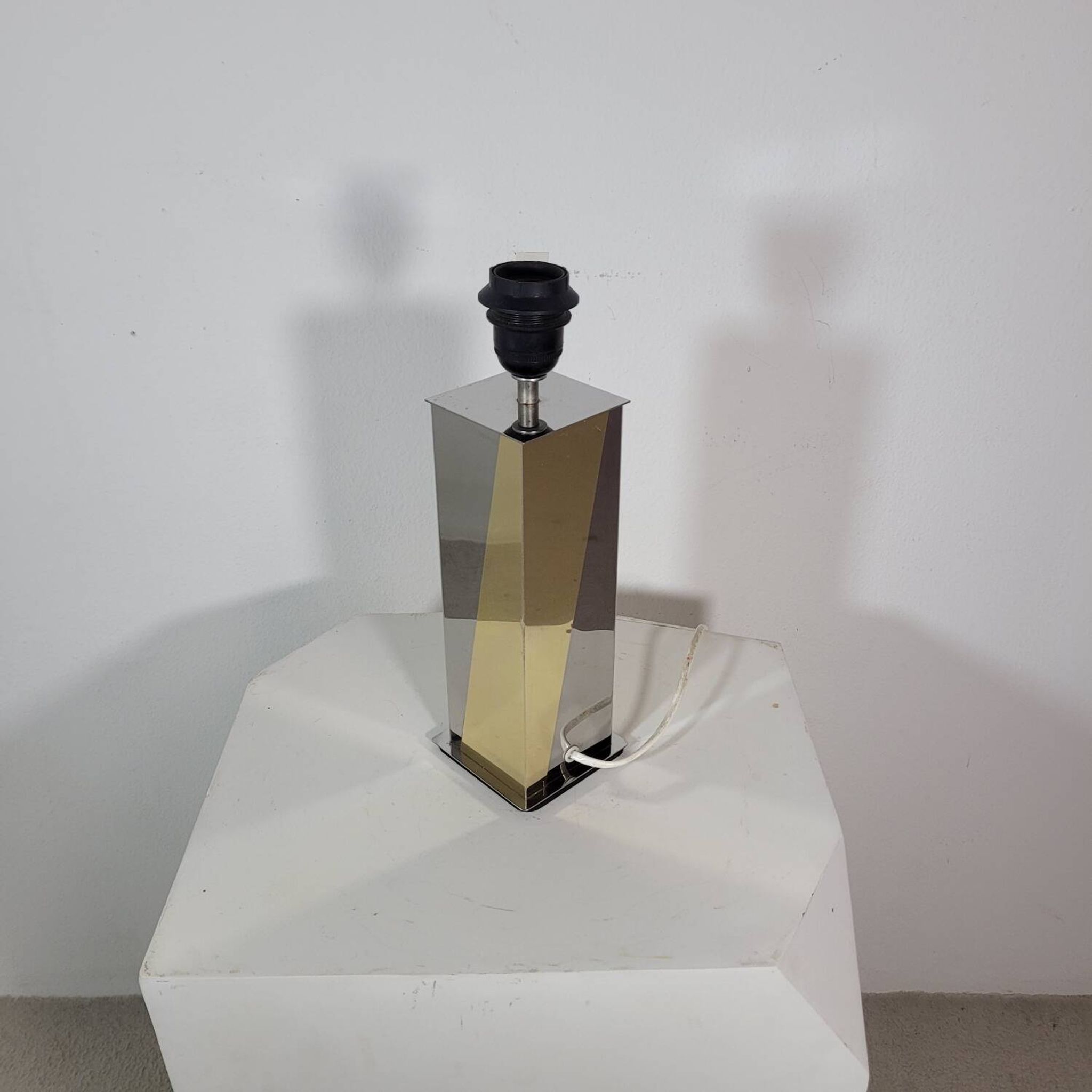 Vintage table lamp in brass and chrome metal 1970s