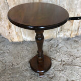 Fifth wheel side table vintage round wood