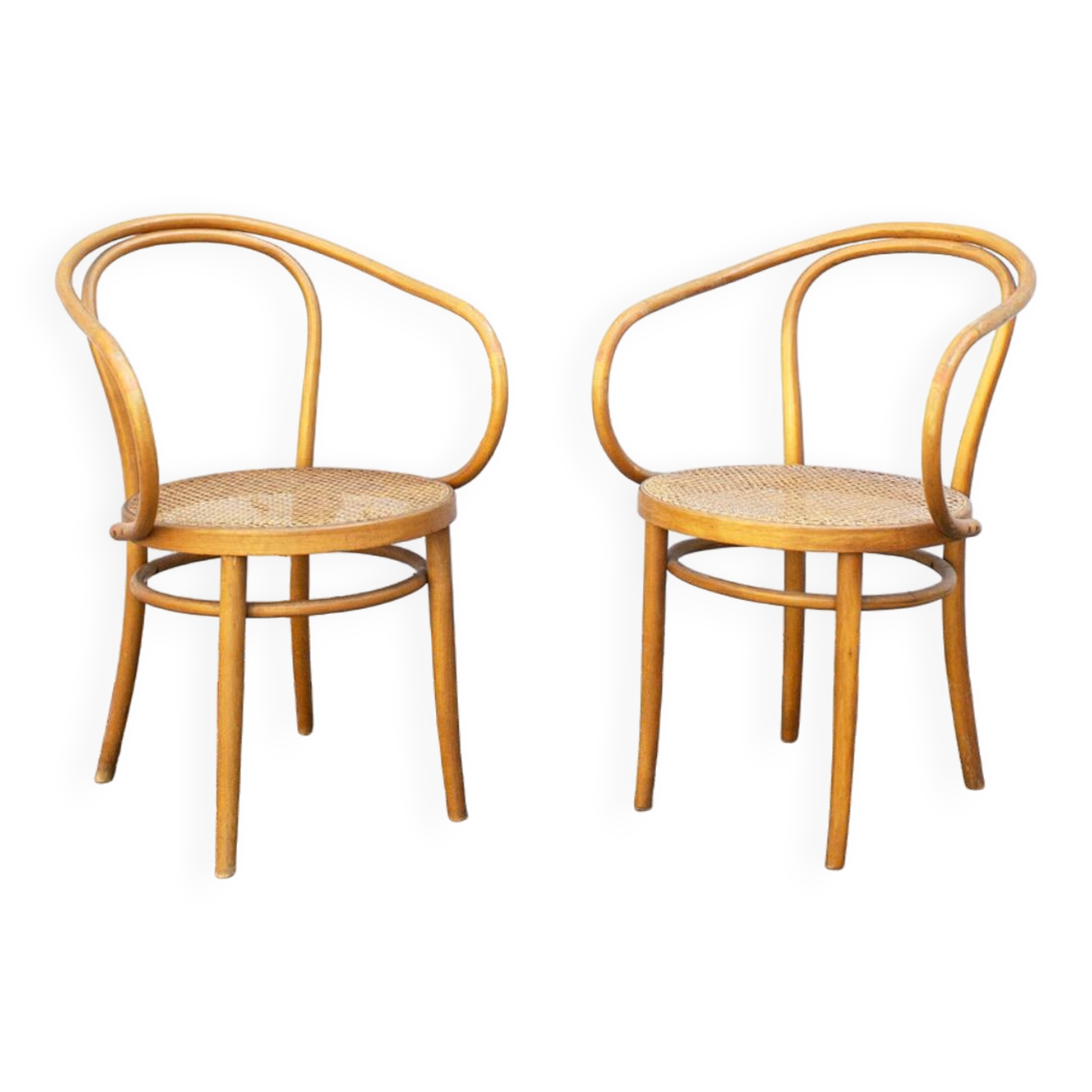 Pair of armchairs model 209 attributed to Thonet, 1970