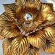 Sconce metal golden leaves 70s