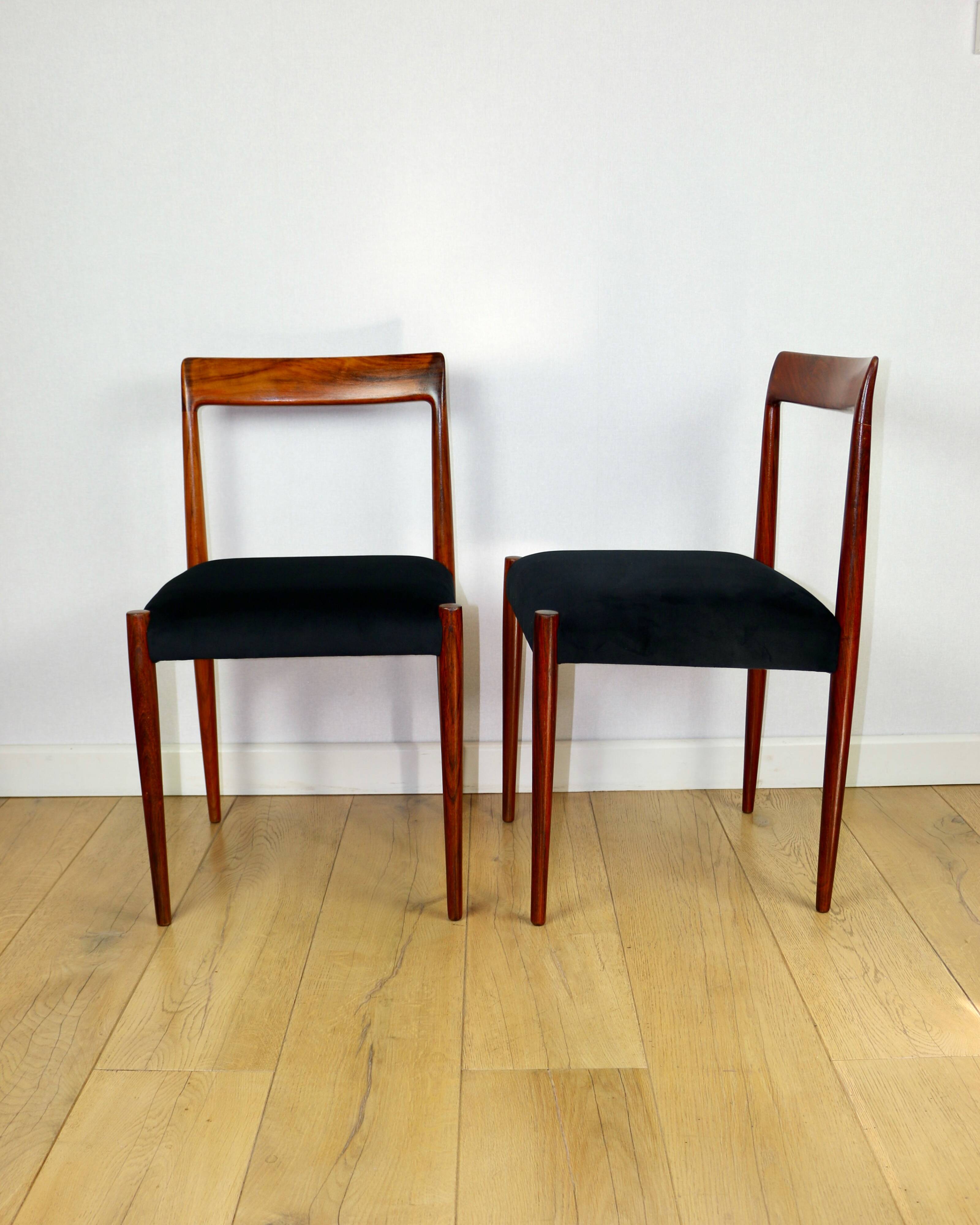 German Lübke vintage black chairs - 4 pieces - great set