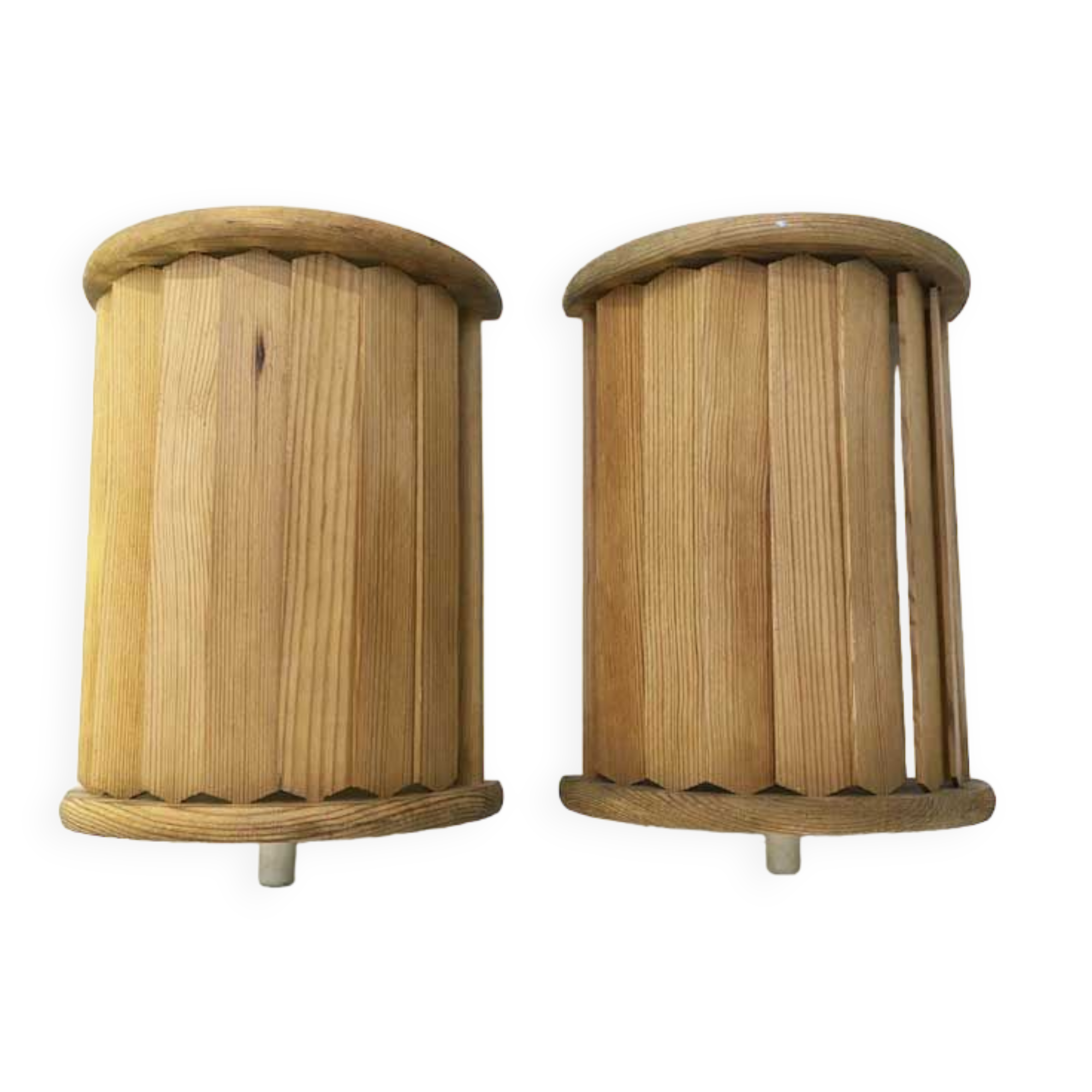 Pair of Scandinavian wooden wall lamps, 1960